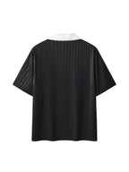 Contrast Collar Striped Soccer Jersey