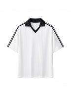 Contrast Collar Striped Soccer Jersey