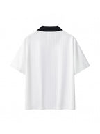 Contrast Collar Striped Soccer Jersey