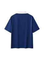 Contrast Collar Striped Soccer Jersey