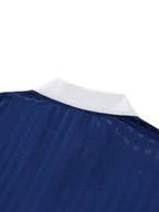 Contrast Collar Striped Soccer Jersey