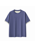 Contrast Cuff Cuffed T-Shirt