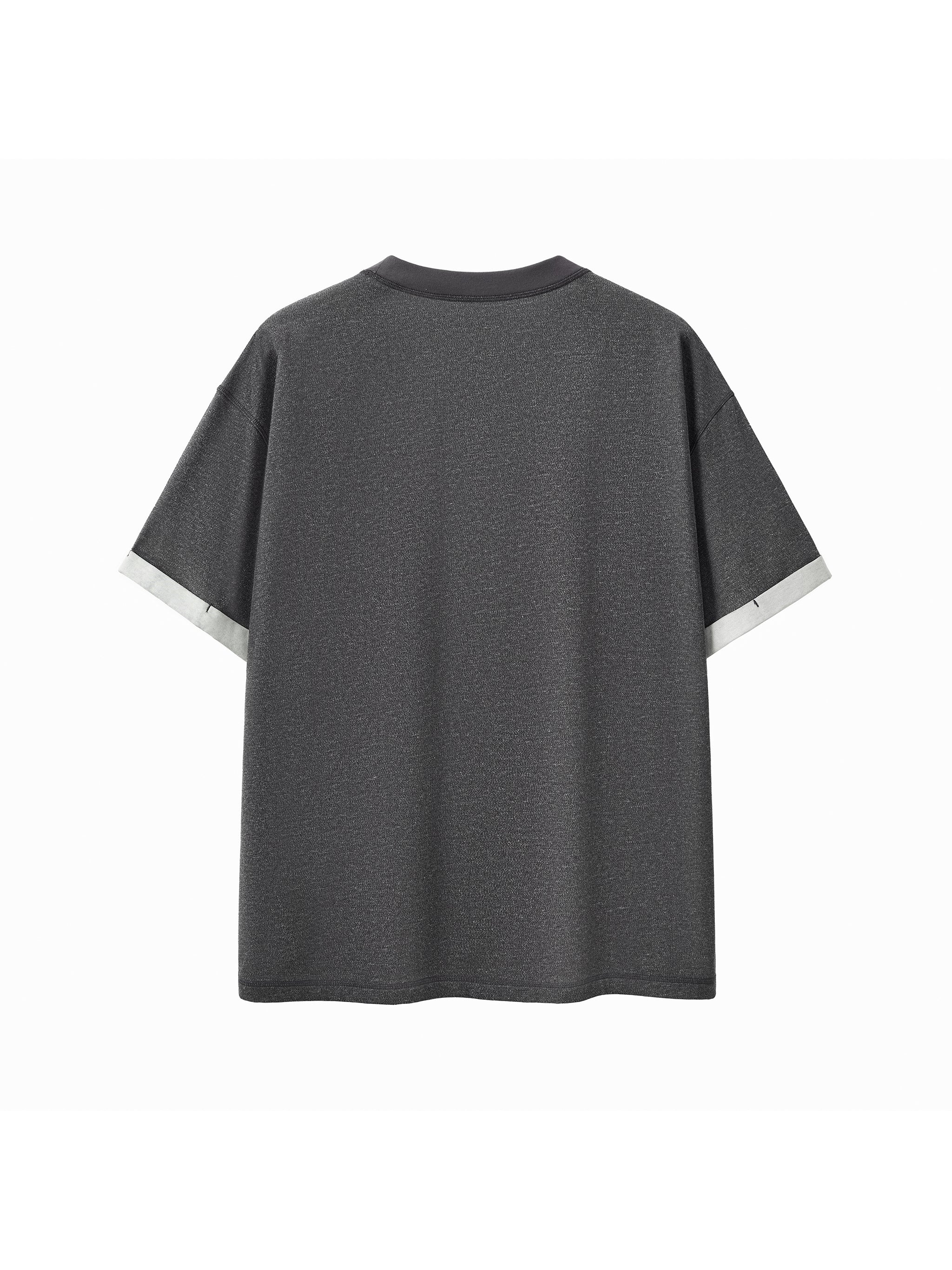 Contrast Cuff Cuffed T-Shirt