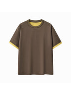 Contrast Cuff Cuffed T-Shirt
