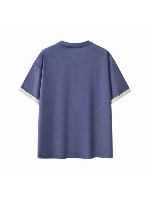 Contrast Cuff Cuffed T-Shirt