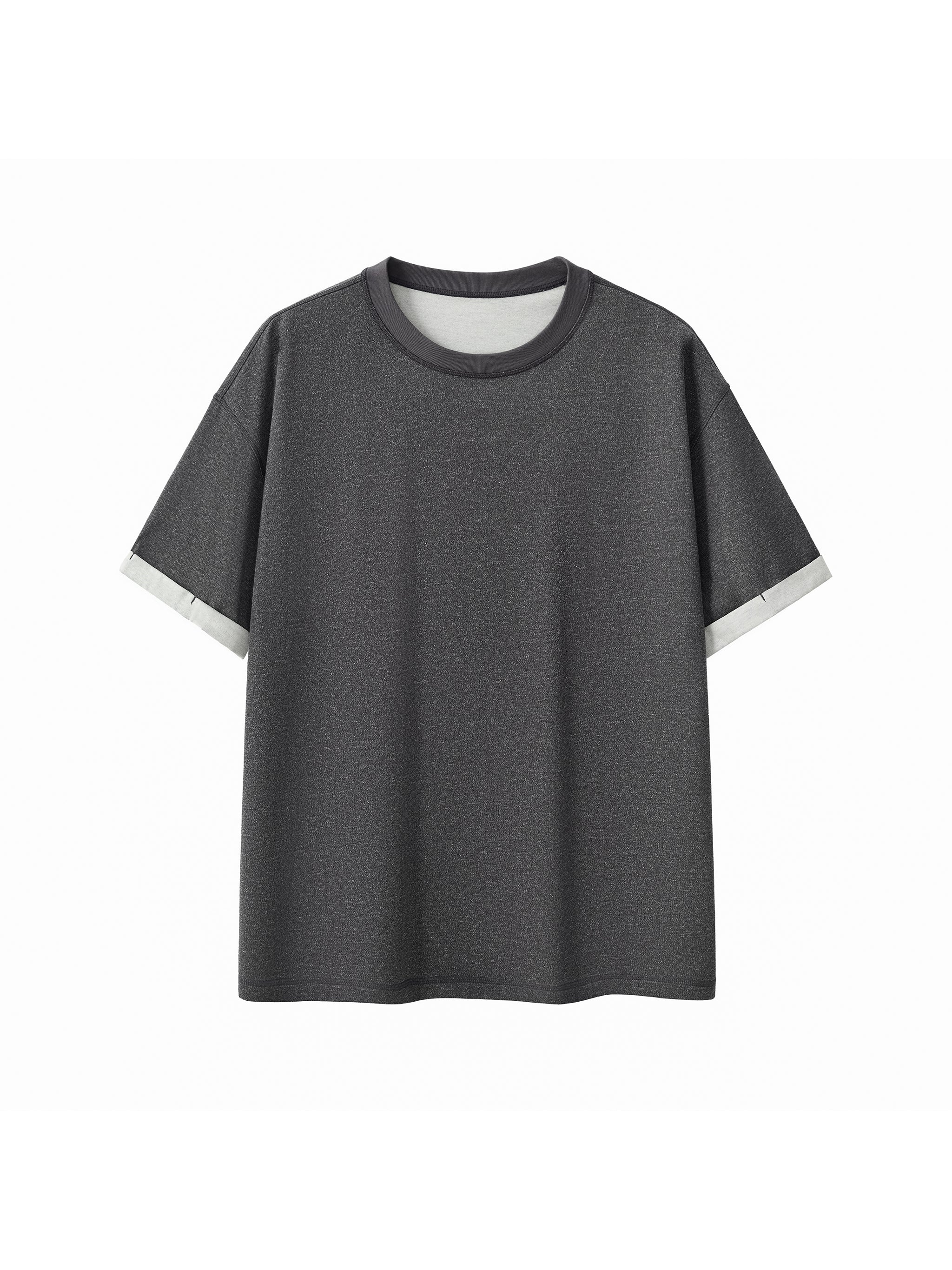 Contrast Cuff Cuffed T-Shirt