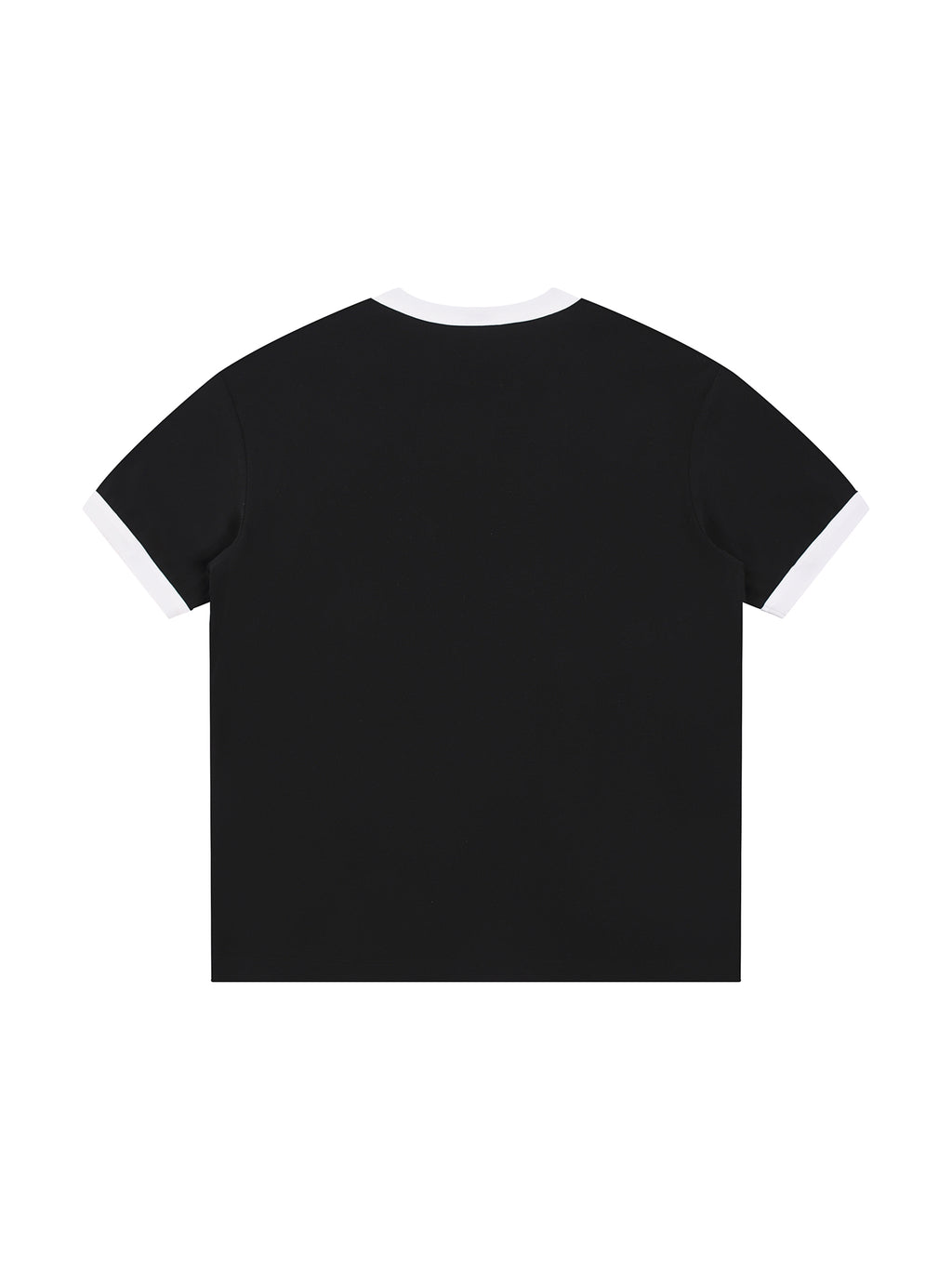 Contrast Edge Ribbed Crewneck T-Shirt