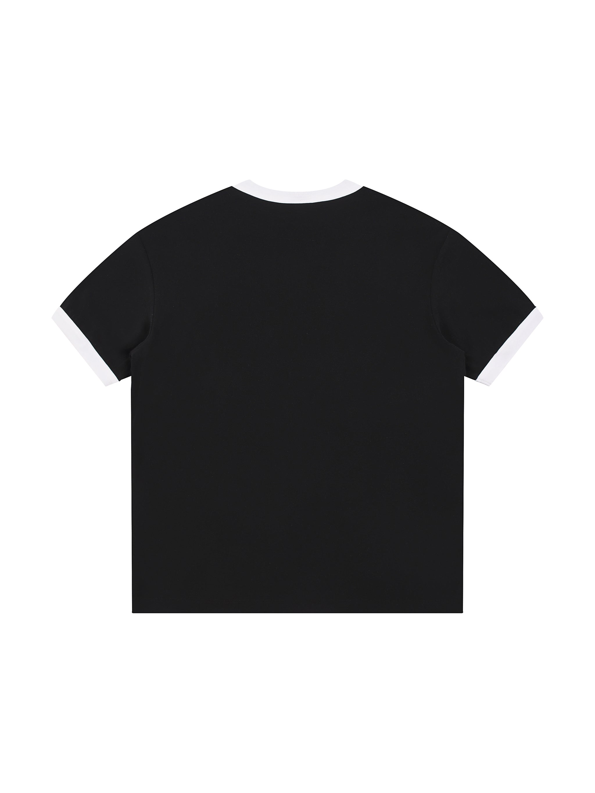 Contrast Edge Ribbed Crewneck T-Shirt