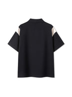 Contrast Panel Cotton Polo Shirt
