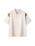 Contrast Panel Cotton Polo Shirt