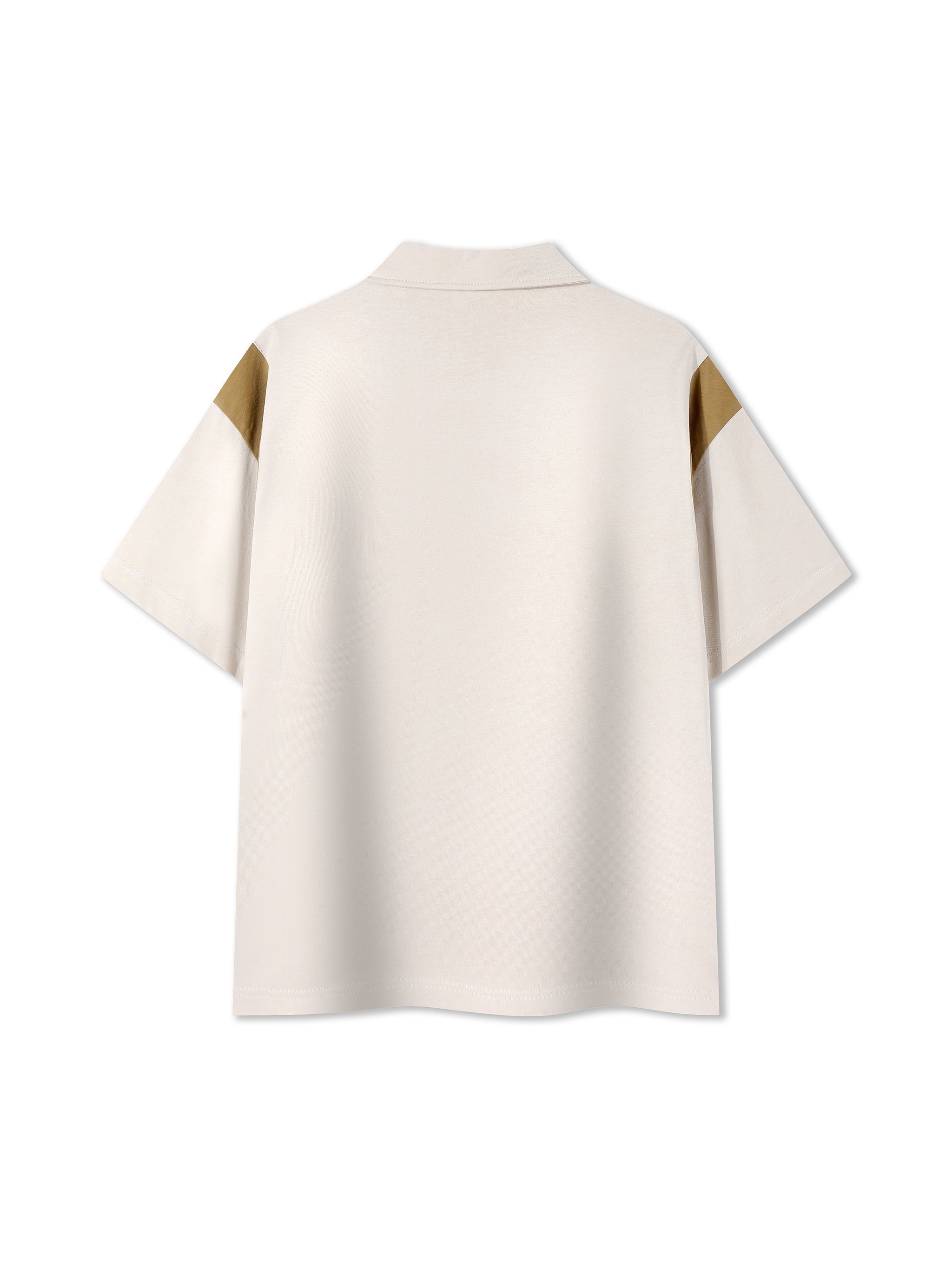 Contrast Panel Cotton Polo Shirt
