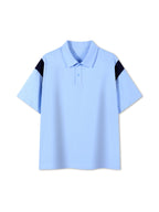 Contrast Panel Cotton Polo Shirt