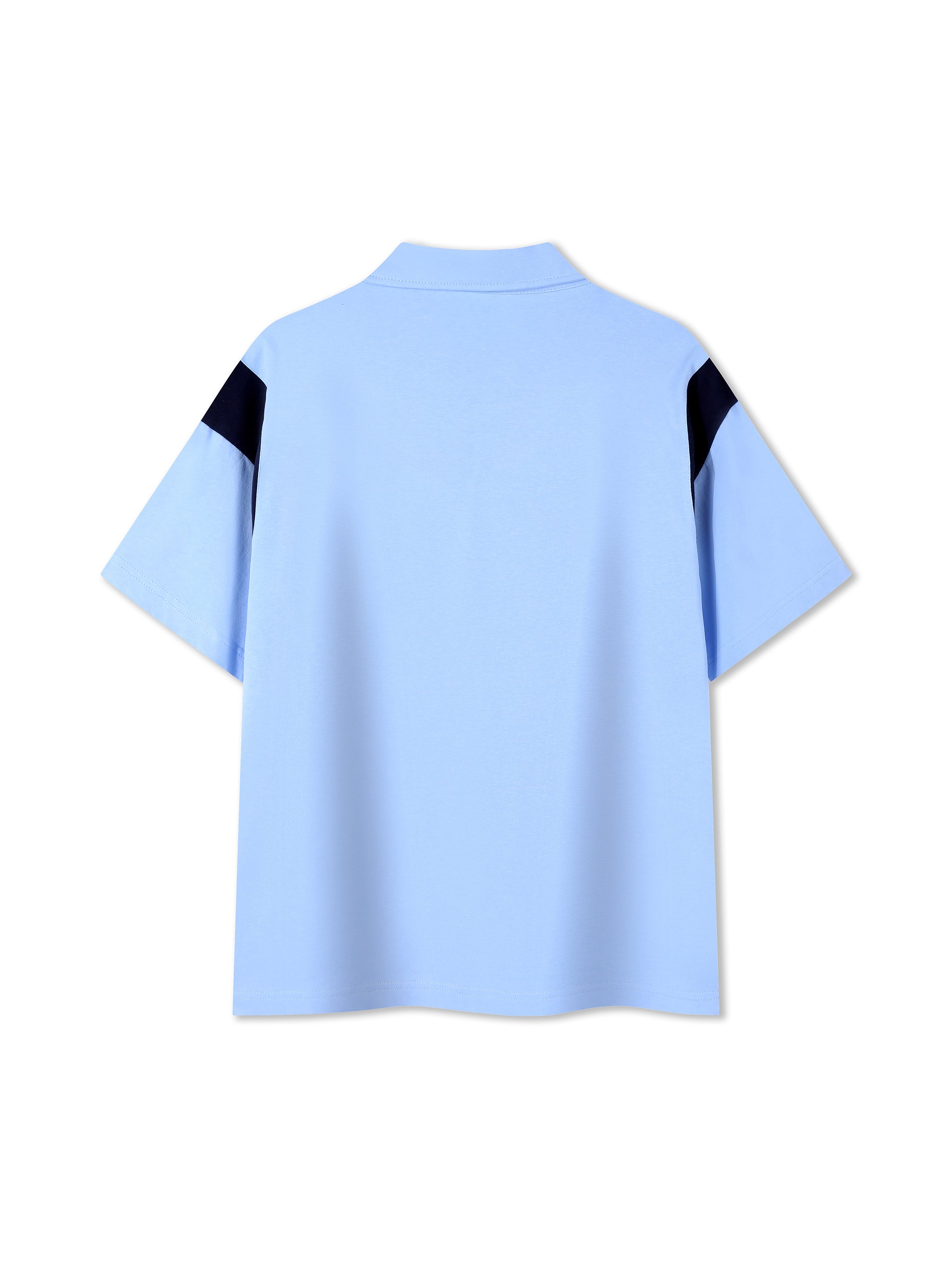 Contrast Panel Cotton Polo Shirt