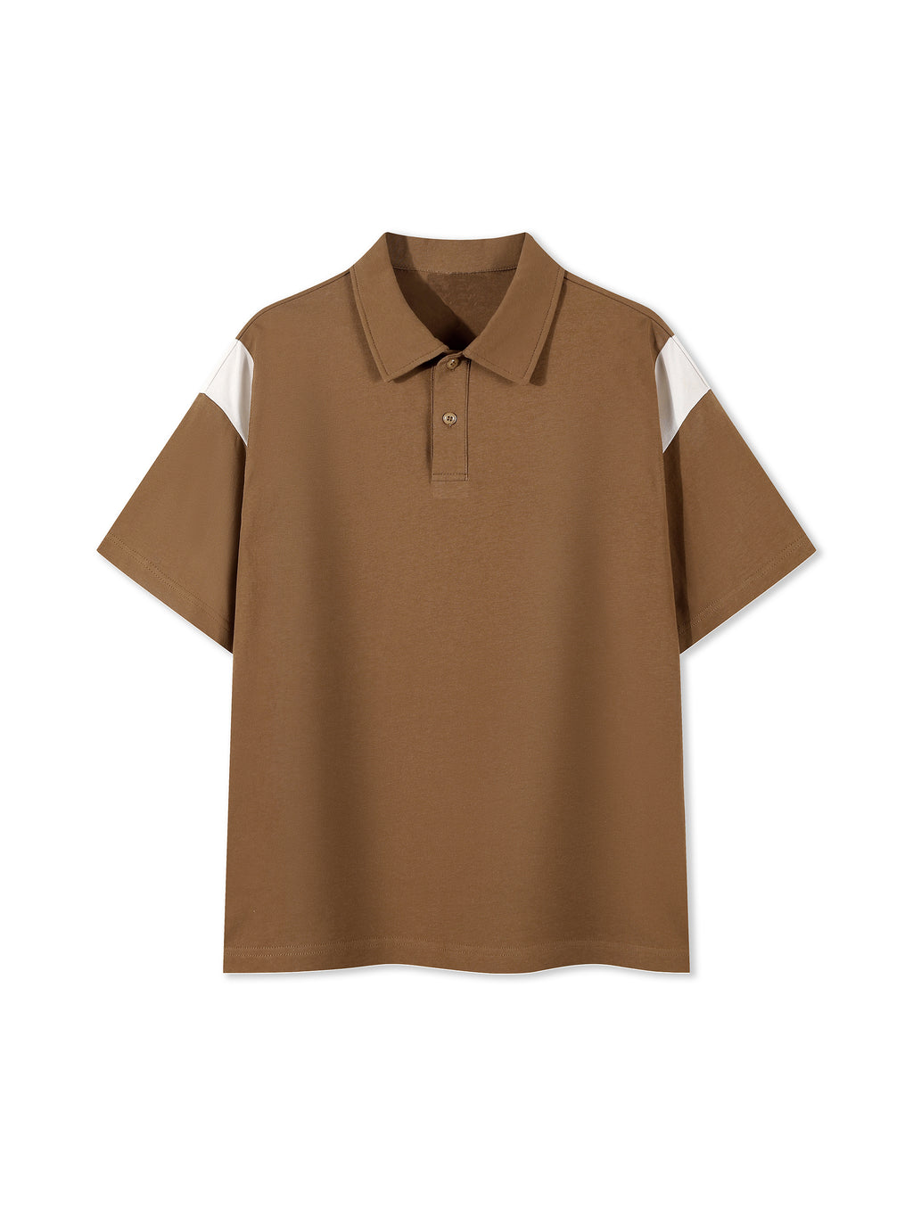 Contrast Panel Cotton Polo Shirt
