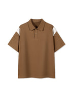 Contrast Panel Cotton Polo Shirt