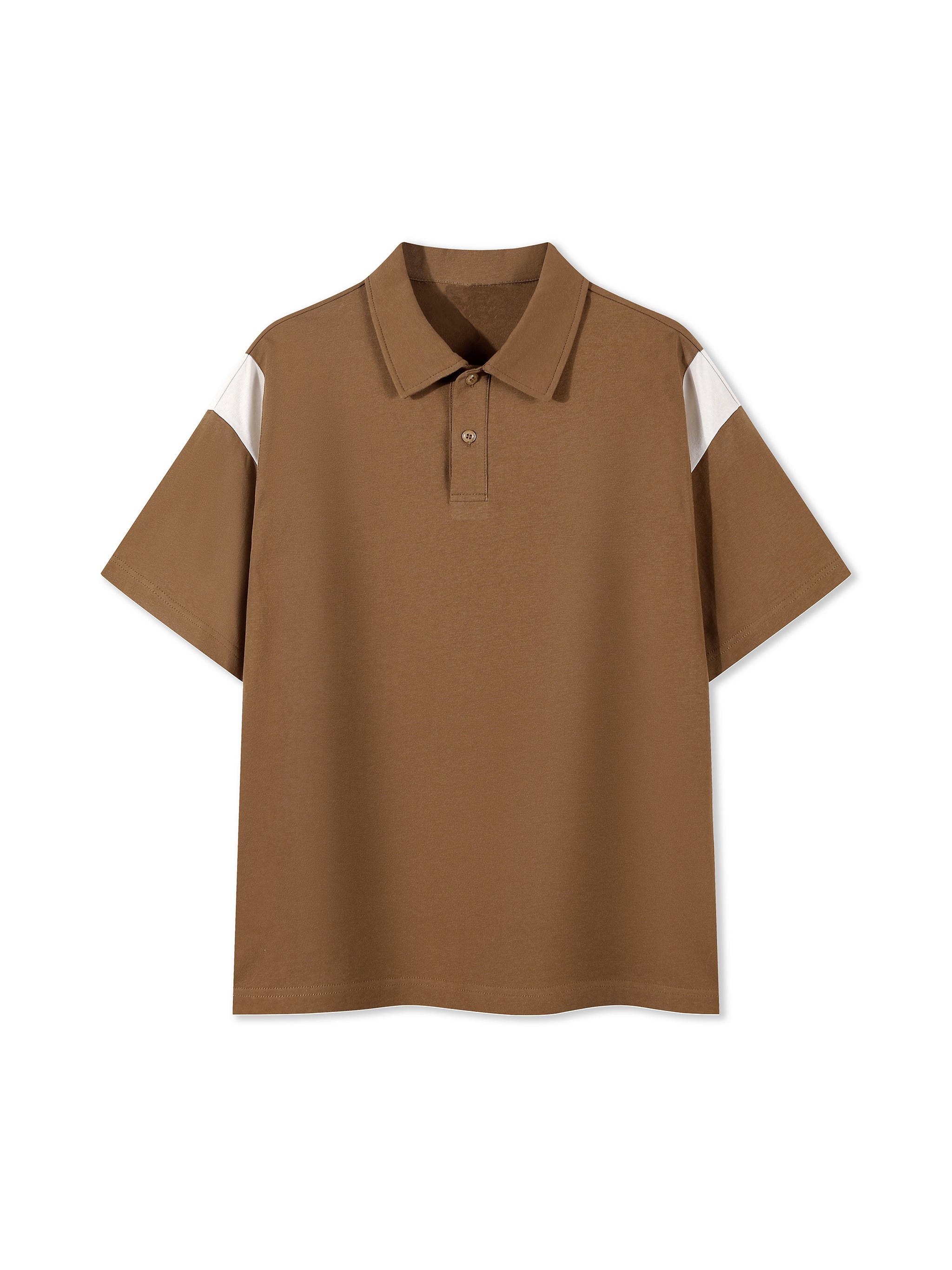 Contrast Panel Cotton Polo Shirt
