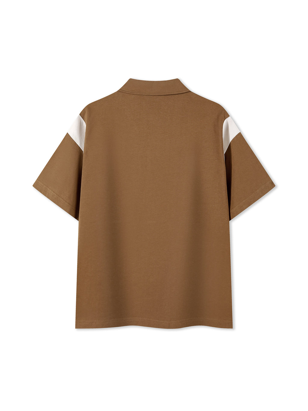 Contrast Panel Cotton Polo Shirt