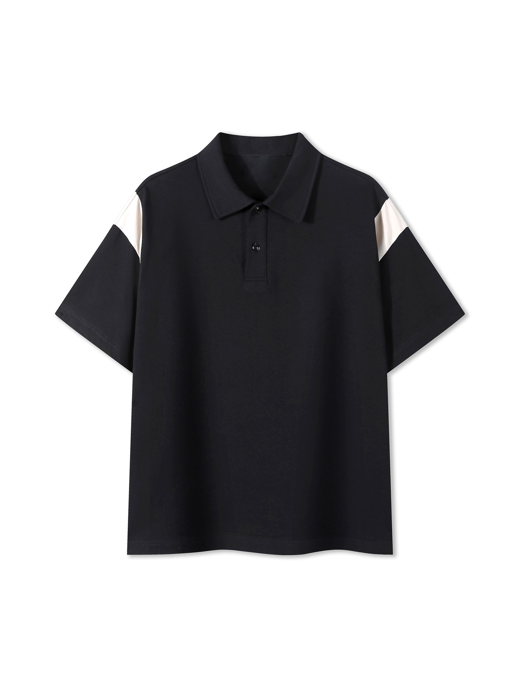 Contrast Panel Cotton Polo Shirt