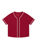 Contrast Piped Button-Up Jersey