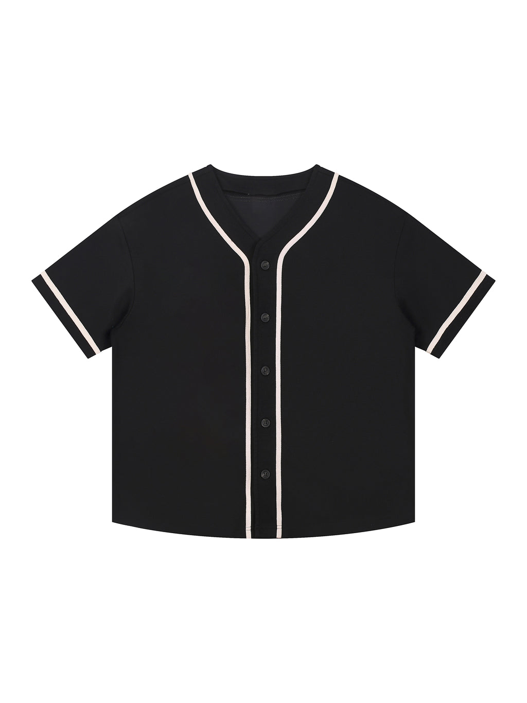 Contrast Piped Button-Up Jersey