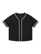 Contrast Piped Button-Up Jersey