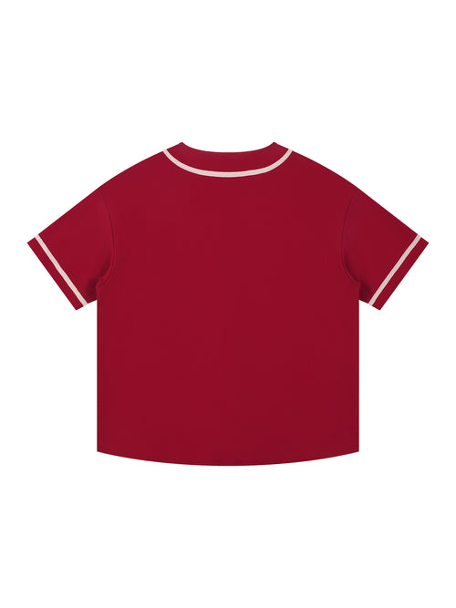 Contrast Piped Button-Up Jersey