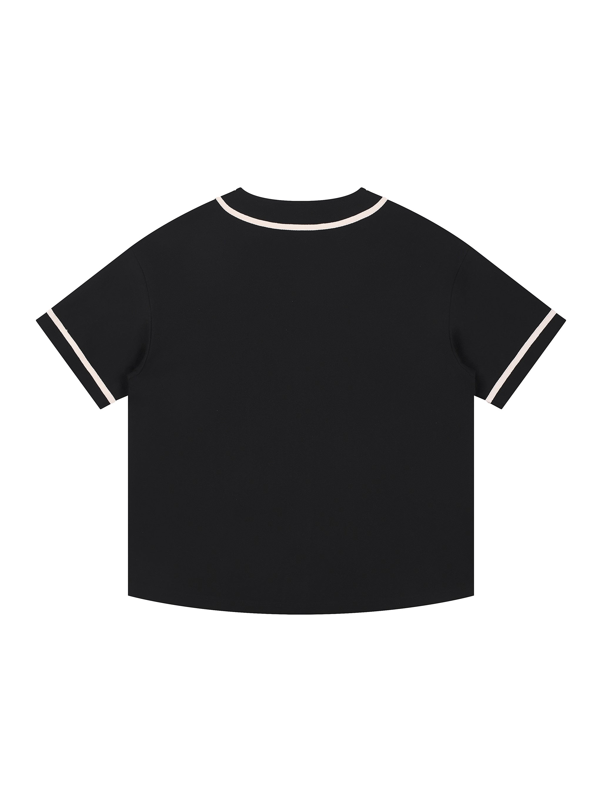 Contrast Piped Button-Up Jersey