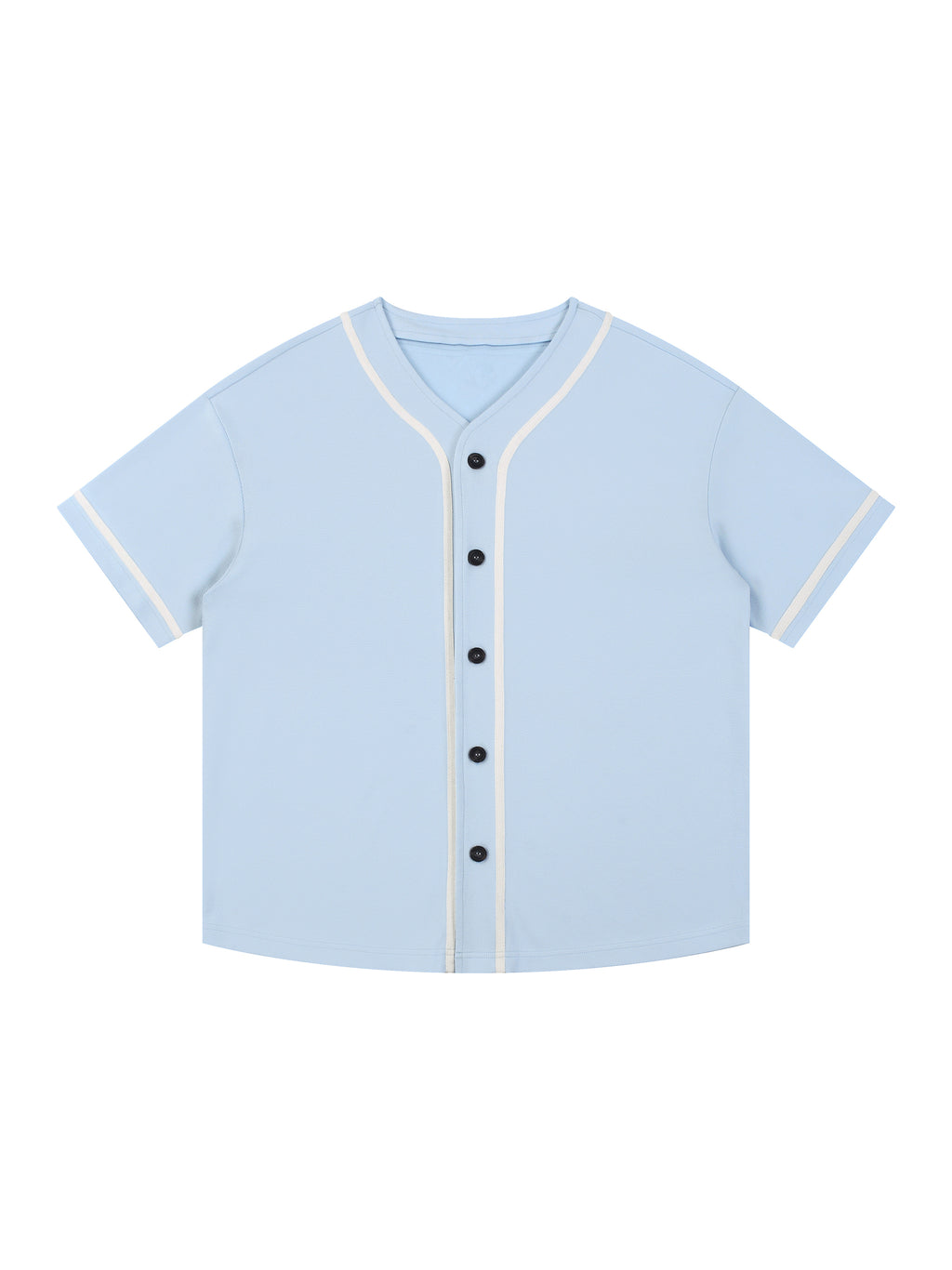 Contrast Piped Button-Up Jersey