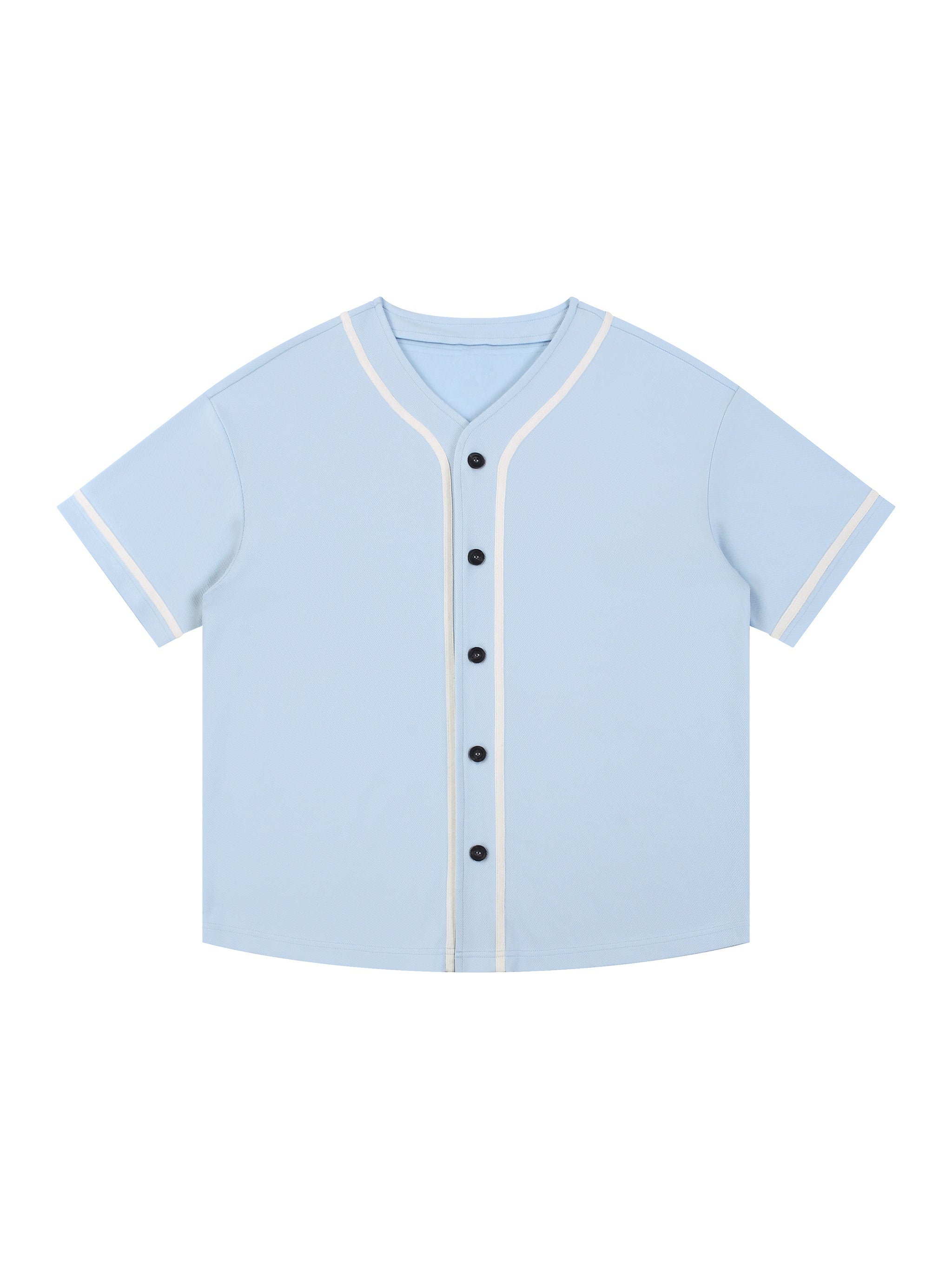 Contrast Piped Button-Up Jersey