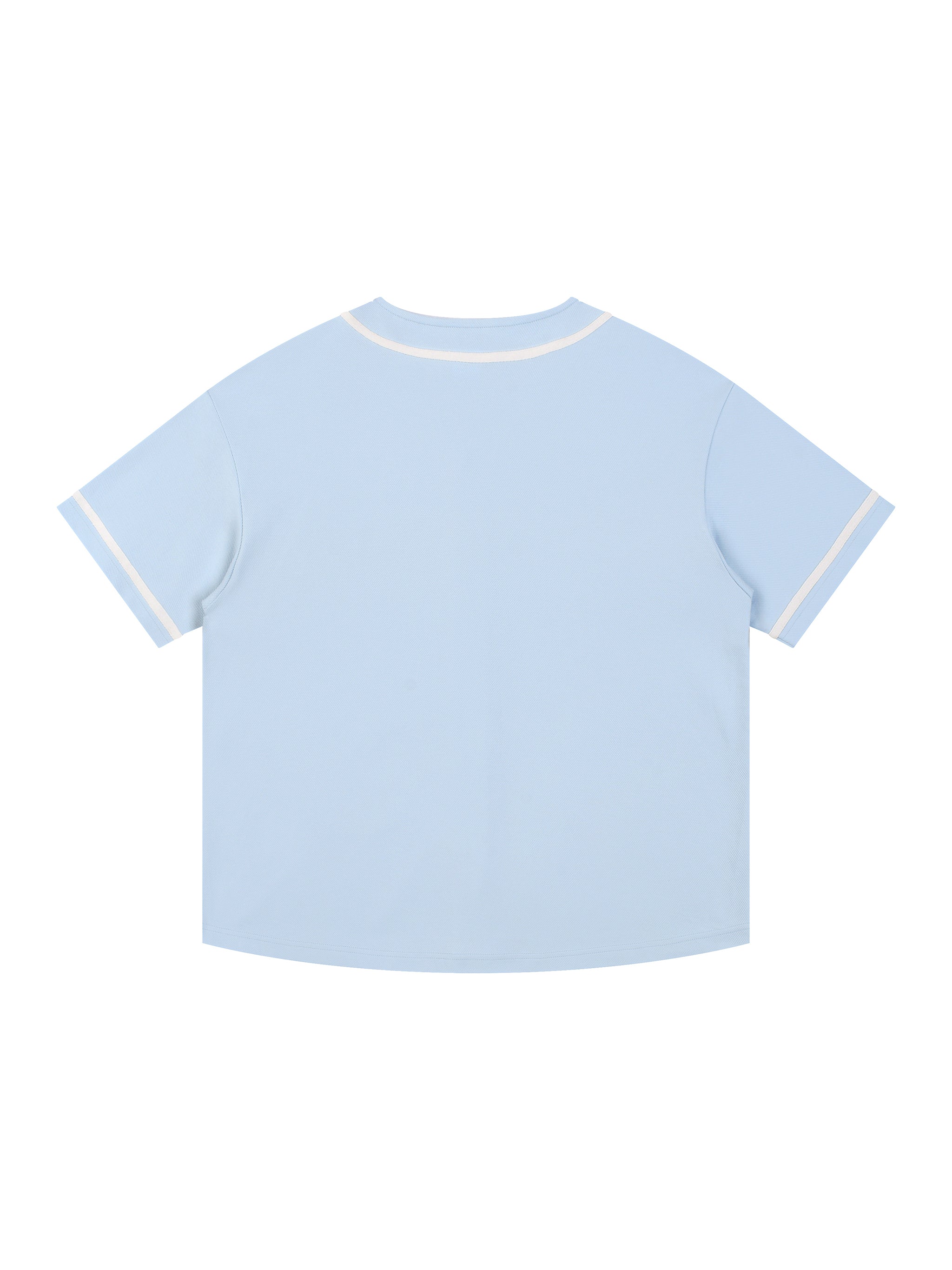 Contrast Piped Button-Up Jersey