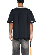 Contrast Piped Button-Up Jersey
