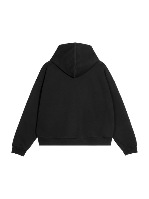 Contrast Plaid Boxy Zip Hoodie