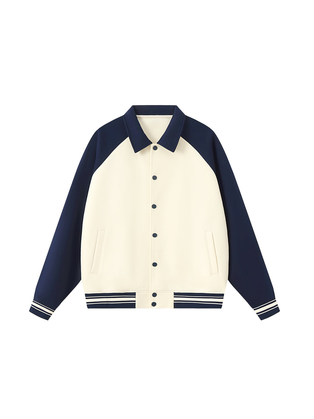 Contrast Raglan Sleeve Baseball Jacket