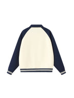 Contrast Raglan Sleeve Baseball Jacket