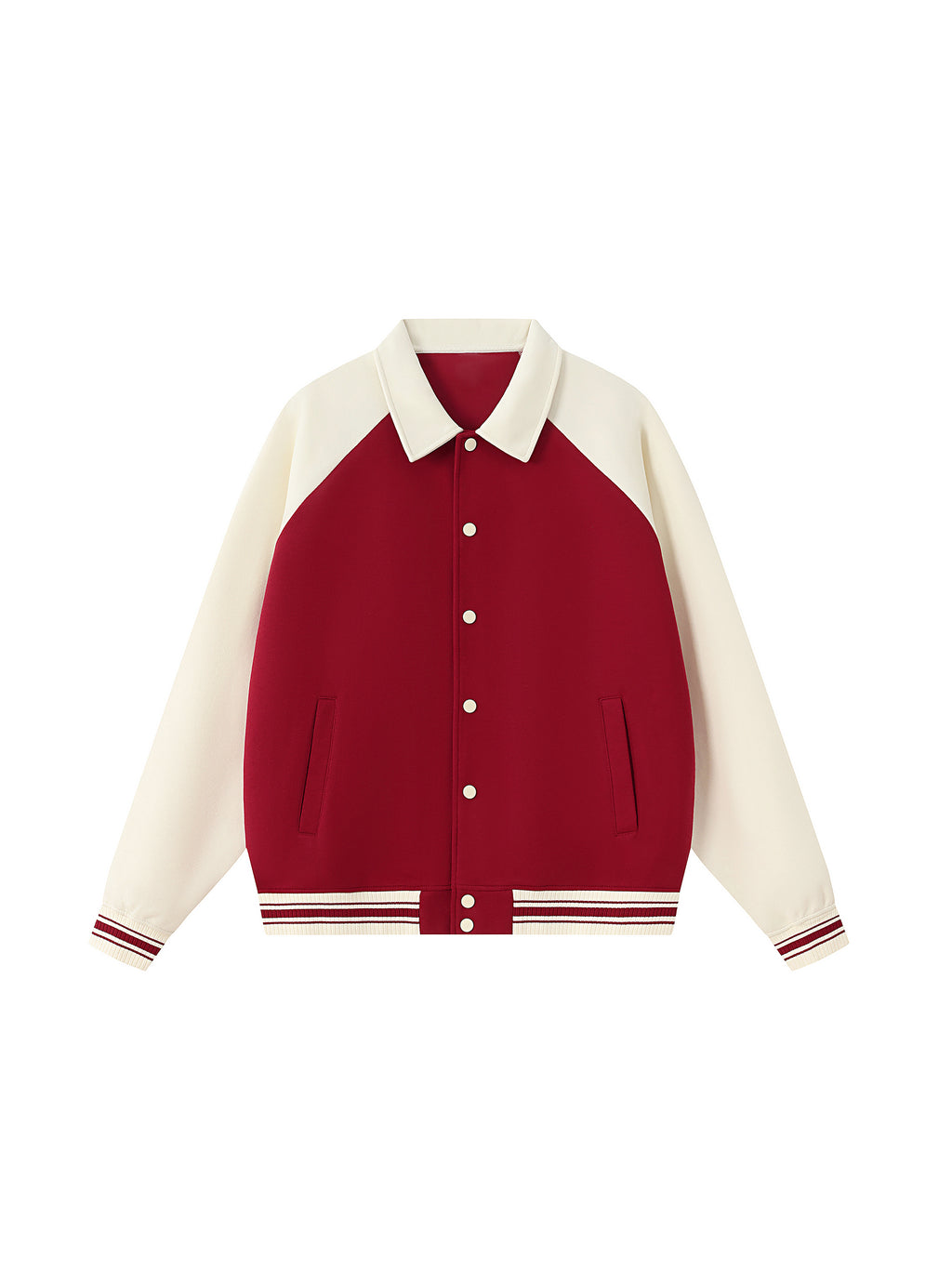 Contrast Raglan Sleeve Baseball Jacket