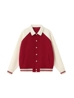 Contrast Raglan Sleeve Baseball Jacket
