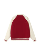 Contrast Raglan Sleeve Baseball Jacket