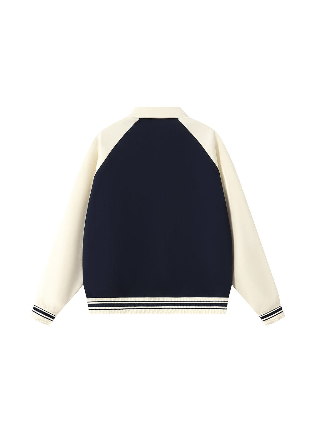 Contrast Raglan Sleeve Baseball Jacket