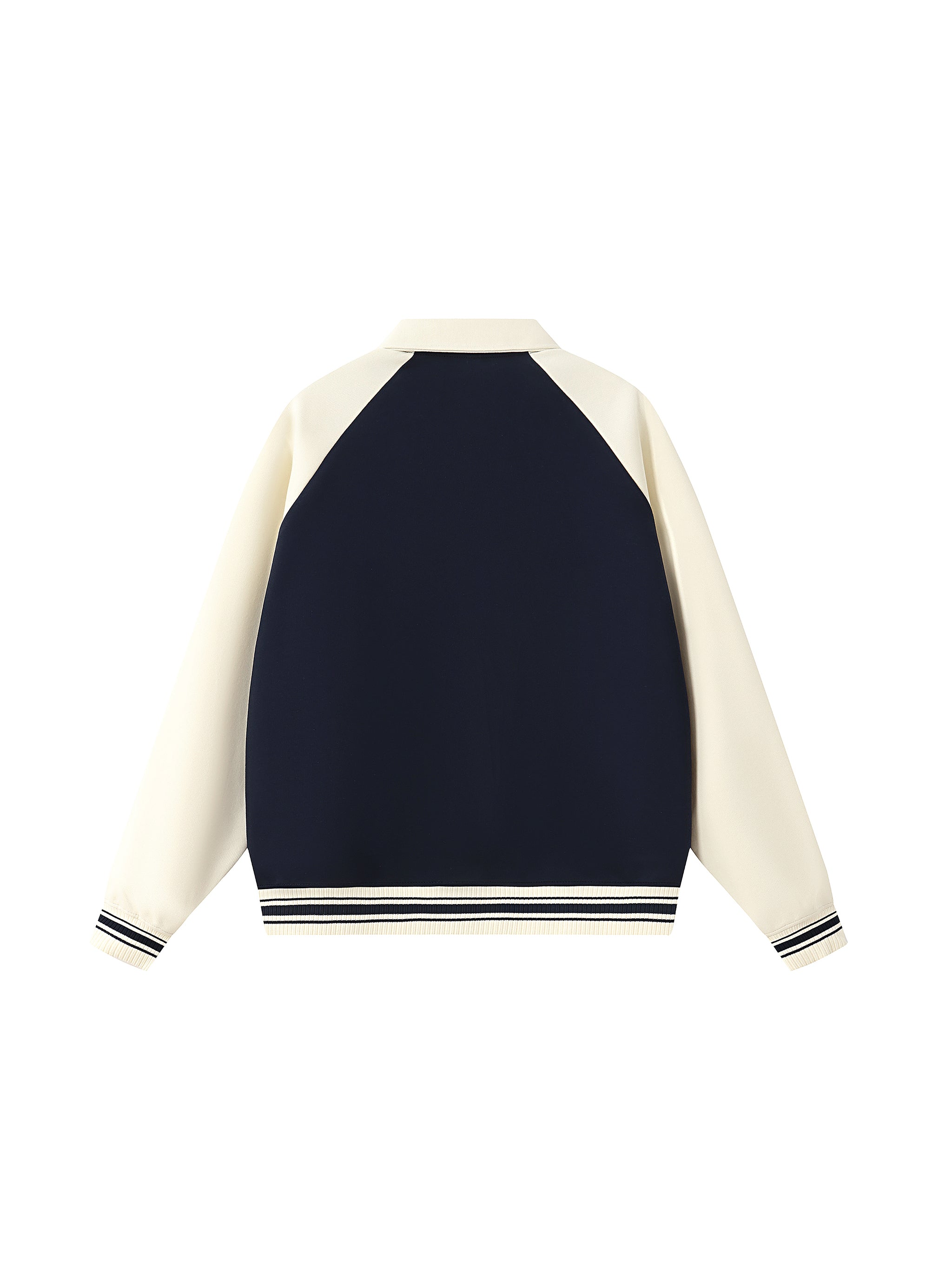 Contrast Raglan Sleeve Baseball Jacket