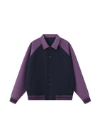 Contrast Raglan Sleeve Baseball Jacket