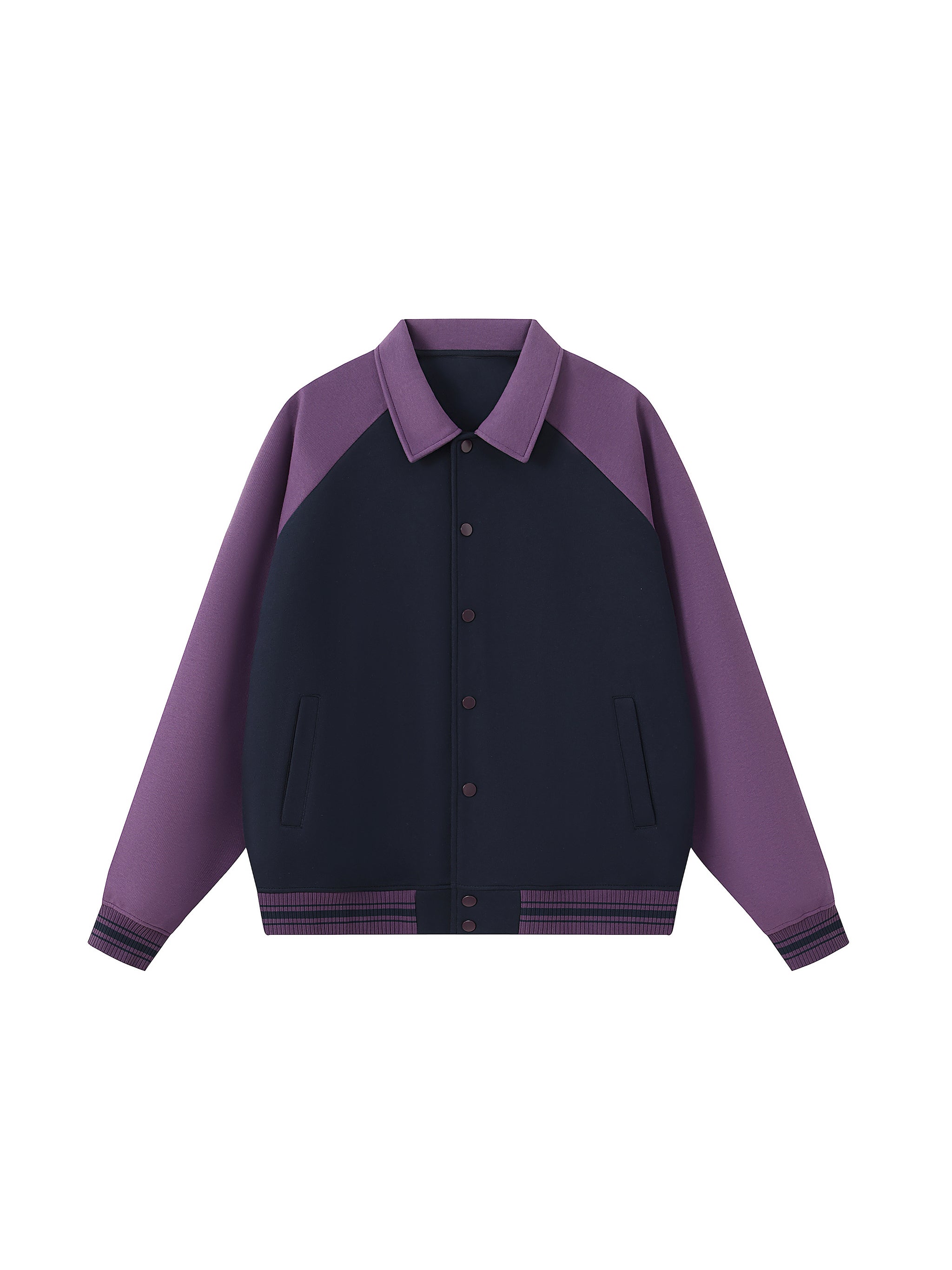 Contrast Raglan Sleeve Baseball Jacket
