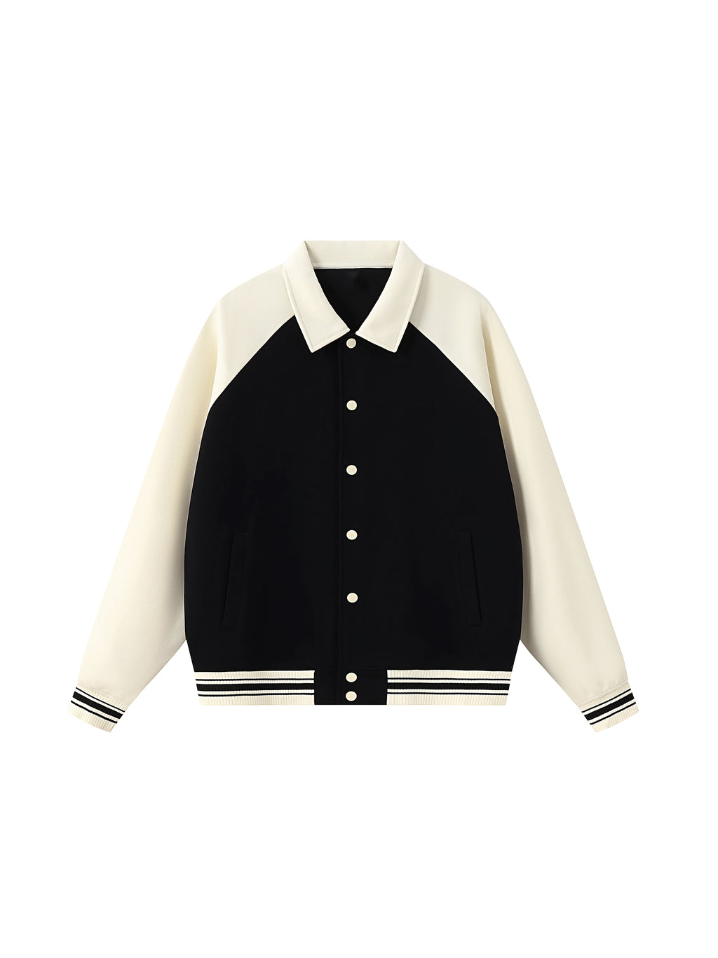 Contrast Raglan Sleeve Baseball Jacket
