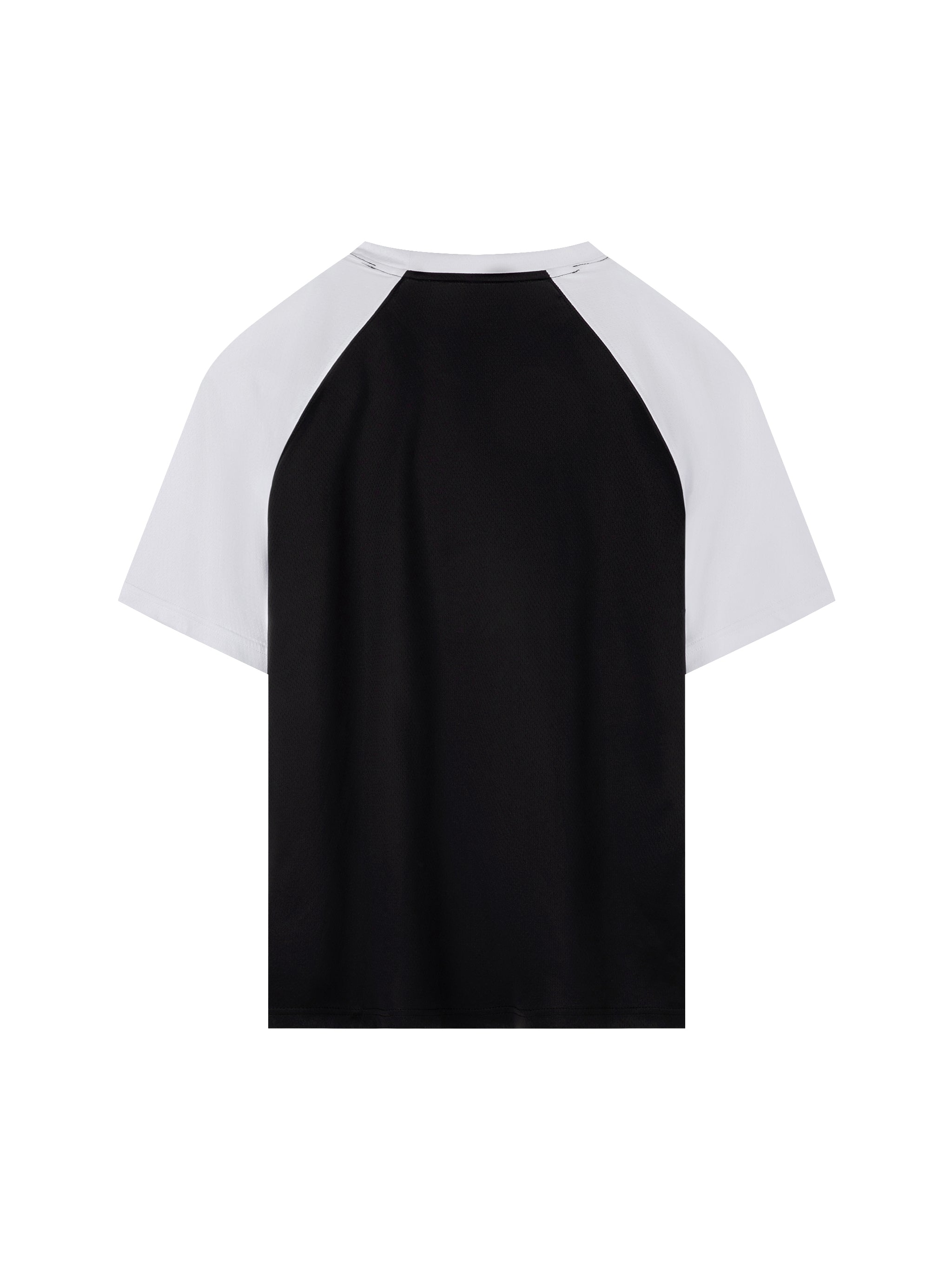 Contrast Raglan Sleeve Mesh T-Shirt