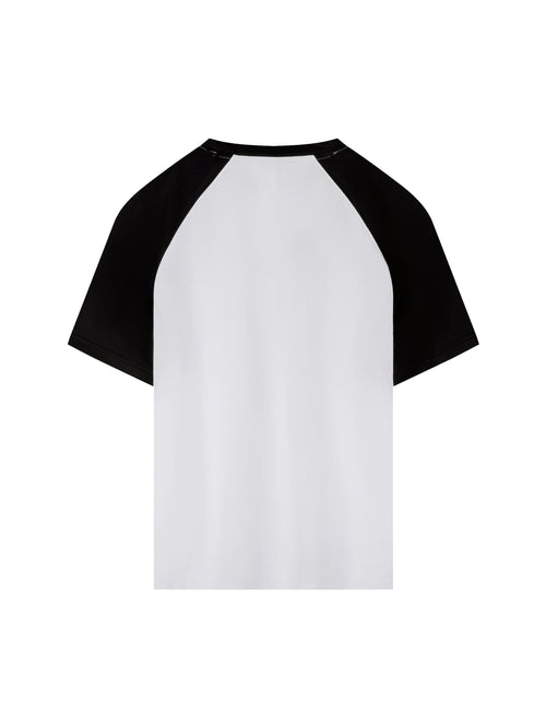 Contrast Raglan Sleeve Mesh T-Shirt