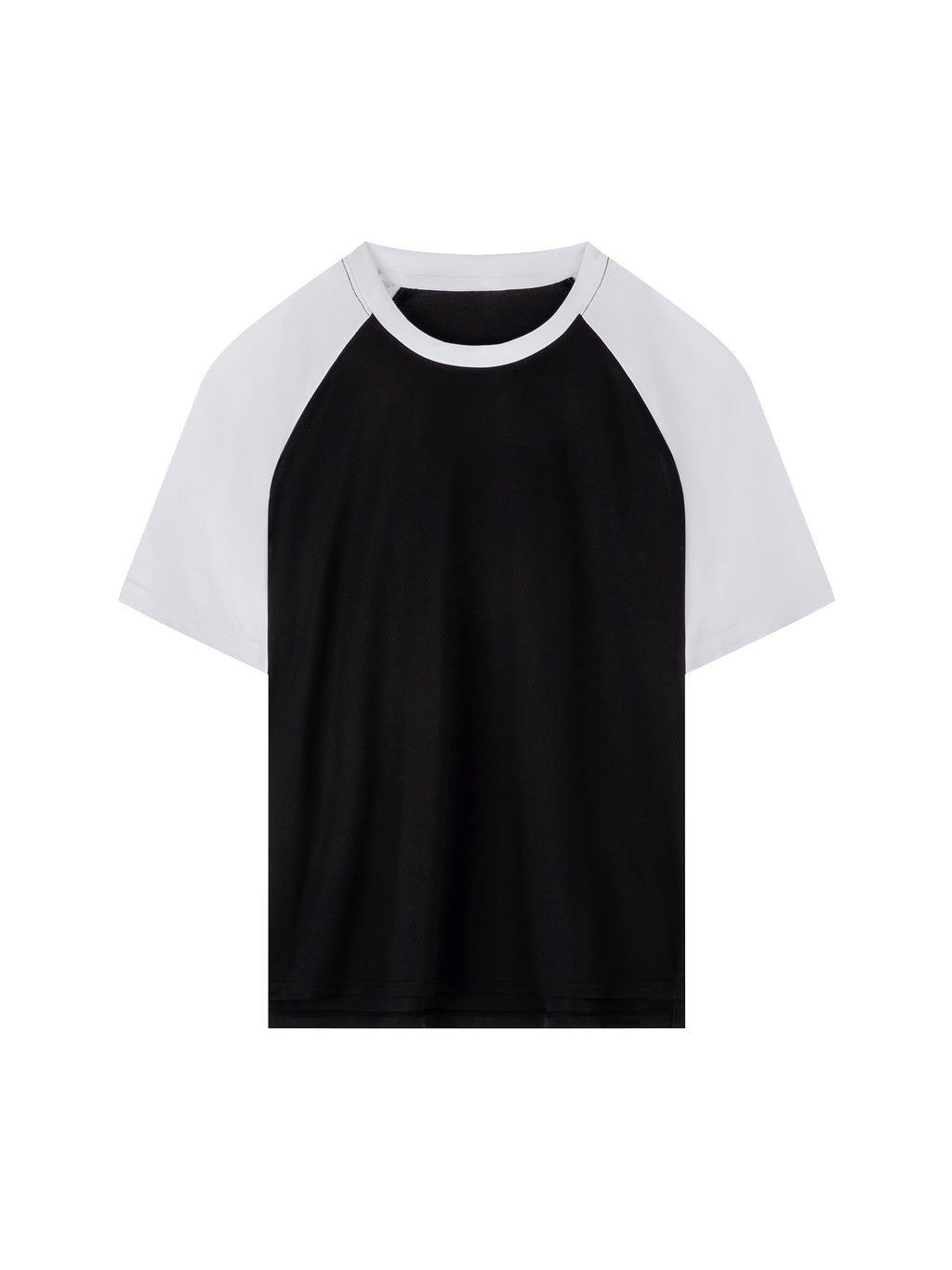 Contrast Raglan Sleeve Mesh T-Shirt