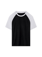 Contrast Raglan Sleeve Mesh T-Shirt