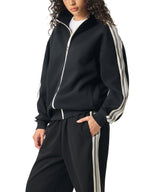 Contrast Side-Stripe Stand Collar Jacket