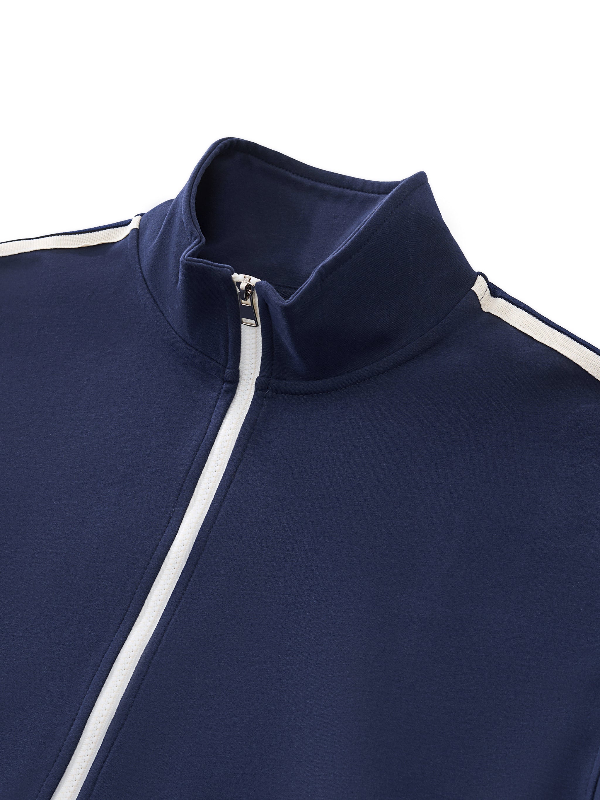 Contrast Side-Stripe Stand Collar Jacket