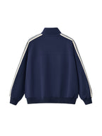 Contrast Side-Stripe Stand Collar Jacket