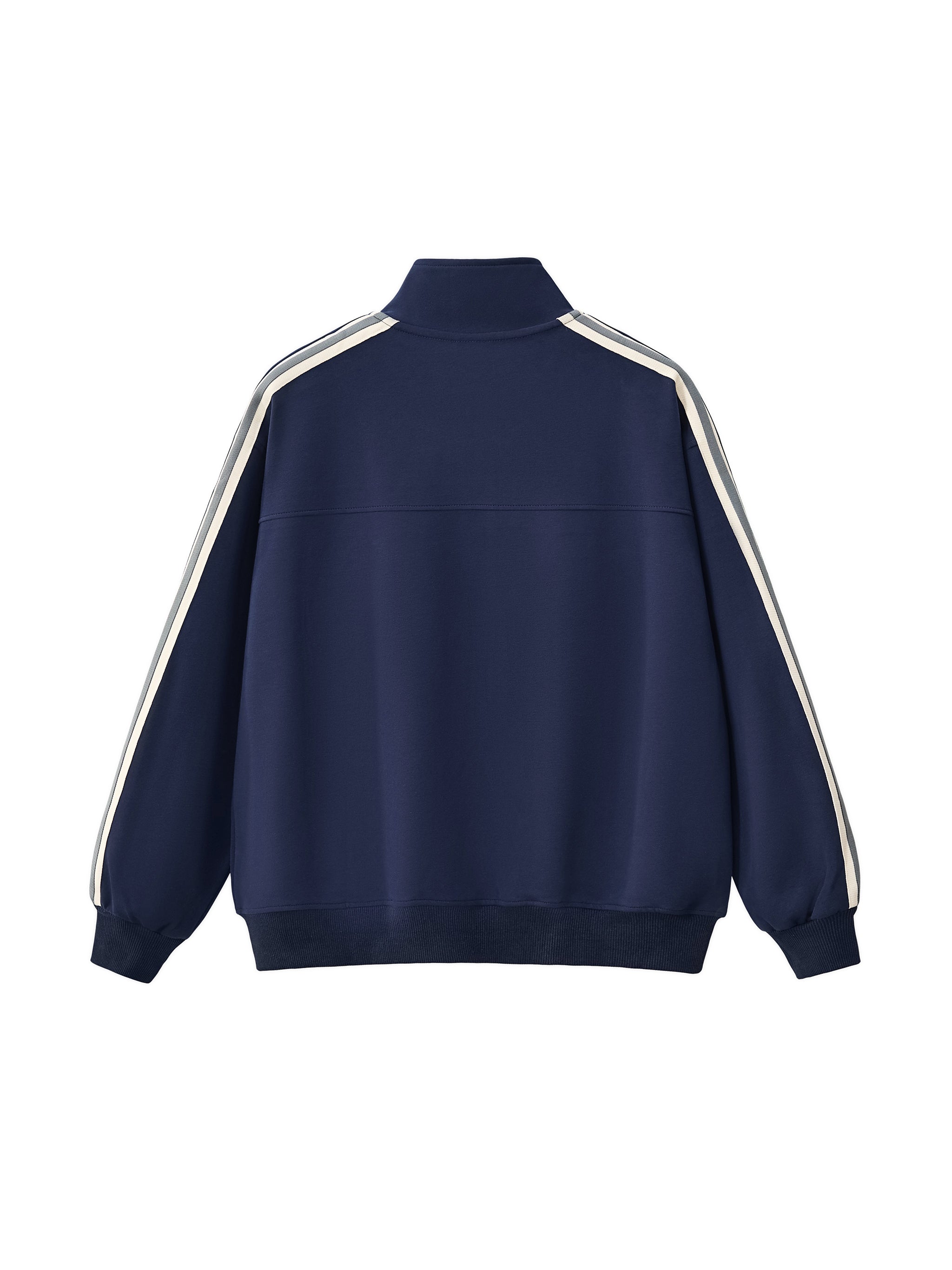 Contrast Side-Stripe Stand Collar Jacket